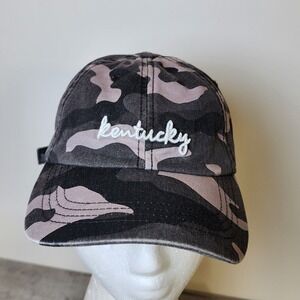 Kentucky Ball Cap Black Camo Adjustable Strapback Embroidered Mesh Inside